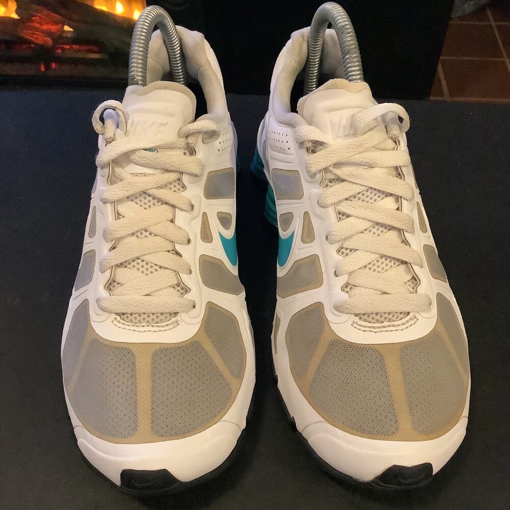 Nike Shox Turbo 12 Low Metallic Silver Bright Turquoise Size 6Y or WMNS 7.5
